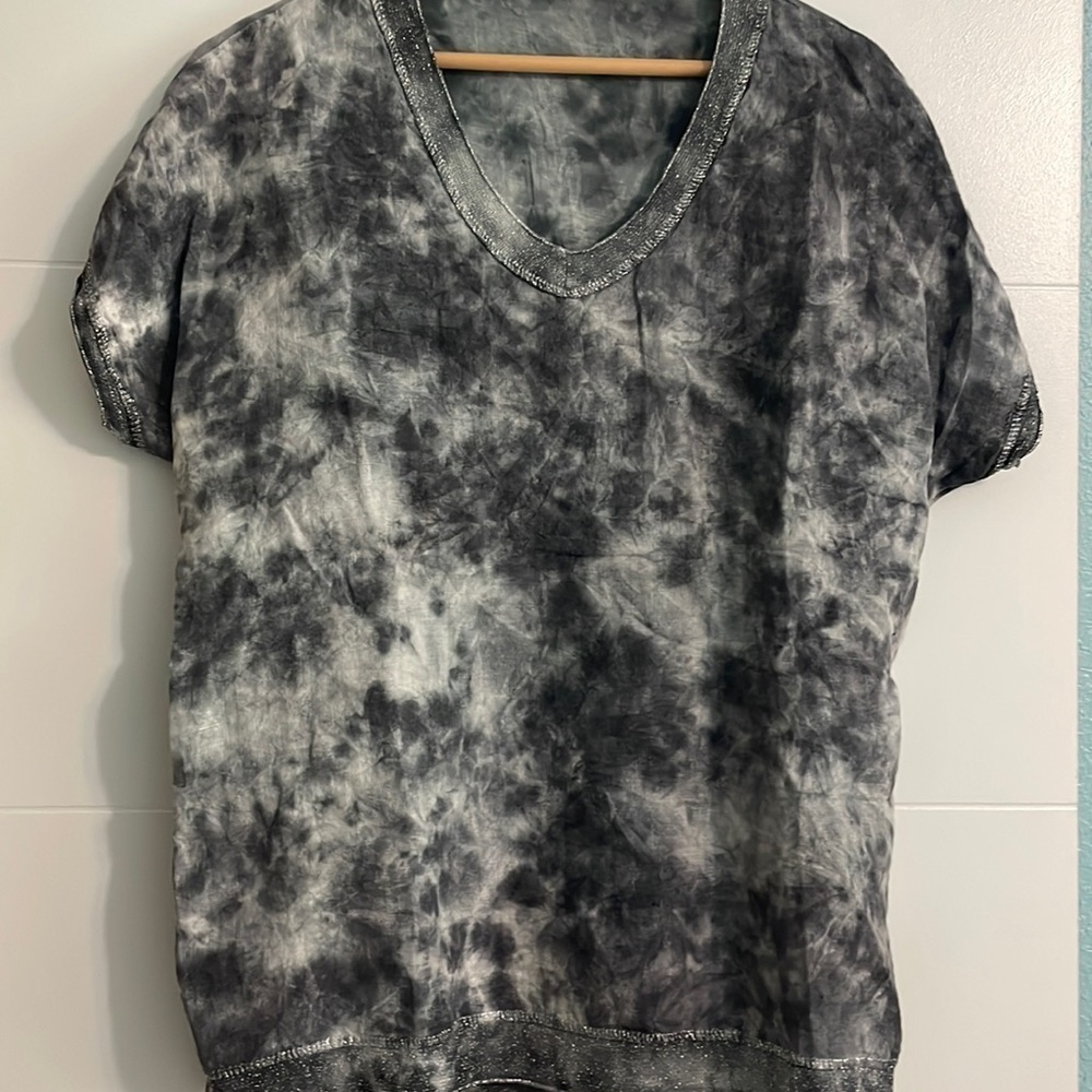 Gray Tie-Dye Women's Top